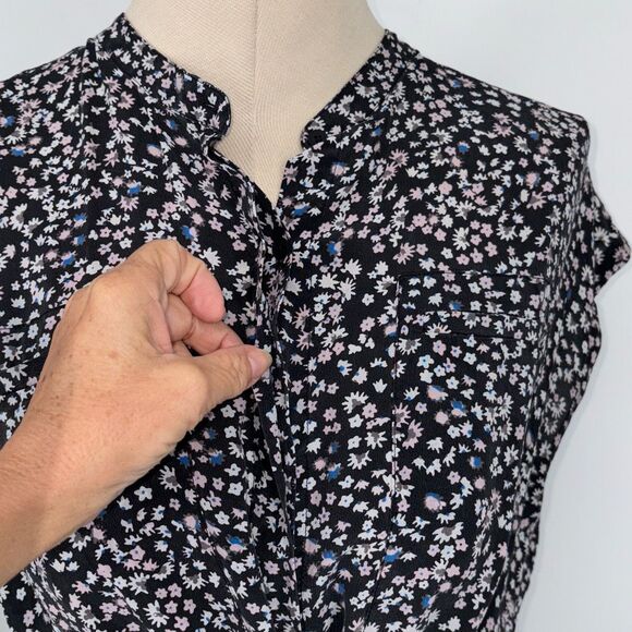 Rebecca Taylor‎ Pop Ditsy Floral Silk Tie Waist Knee Length Feminine Dress 6 - Picture 7 of 14